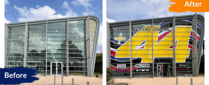 Vinyl Building Graphics Makeover at Silverstone
