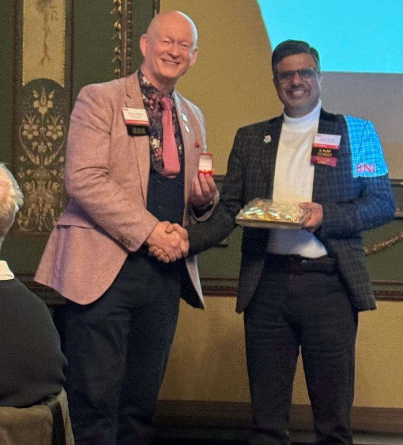 Honored and grateful to receive the Gold Pin with 2 Crystals | Northamptonshire Chamber of Commerce