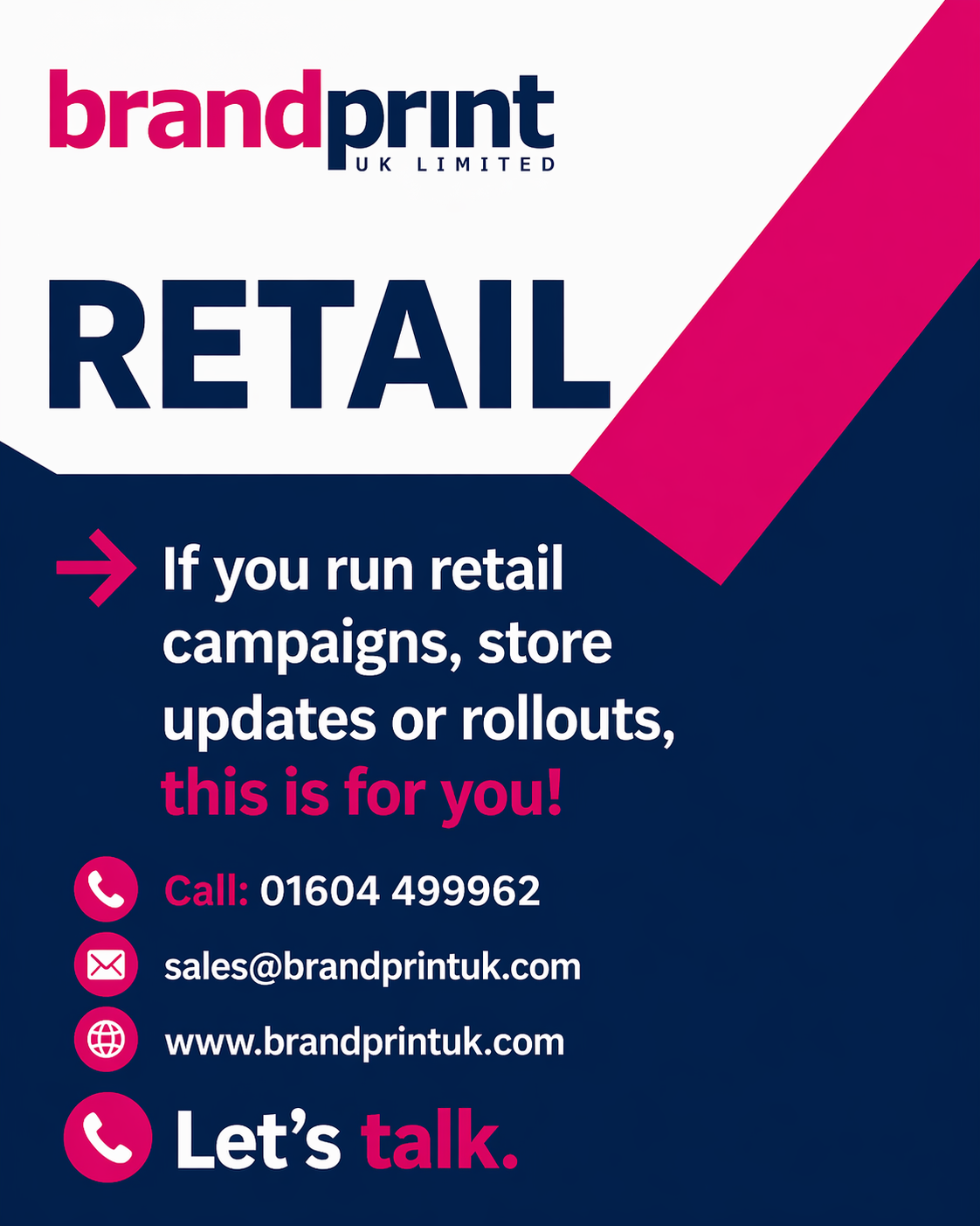 Brandprint UK supports retail businesses with print, signage and POS materials across Northamptonshire, Milton Keynes and the UK | Northamptonshire Chamber of Commerce