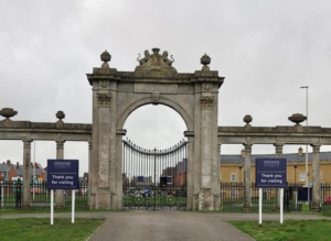 Towcester Racecourse external entrance signs