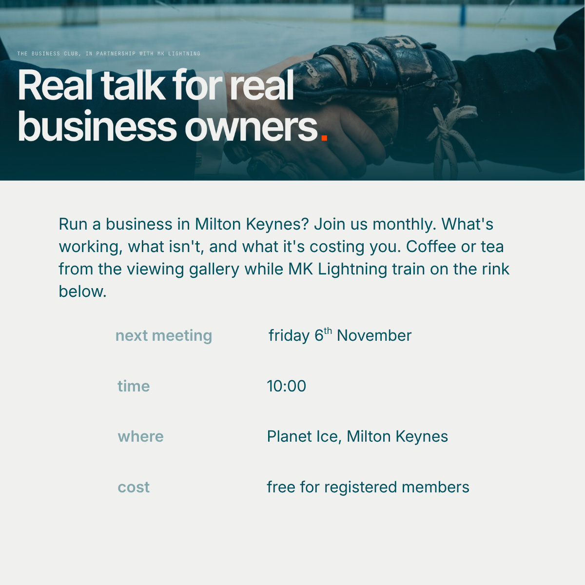 Networking Event at Planet Ice: lifestack x MK Lightning | Northamptonshire Chamber of Commerce